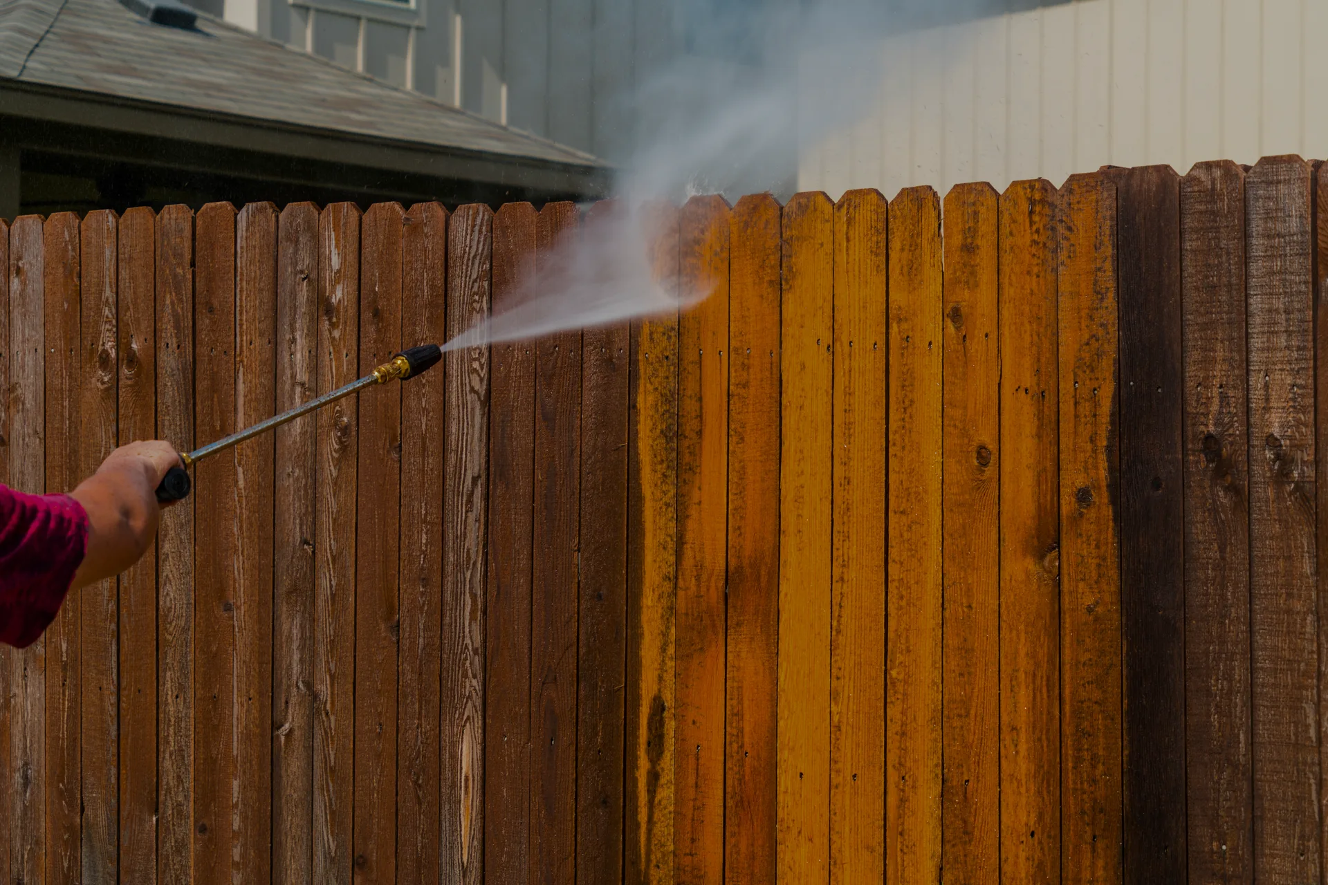 New residential fence installation