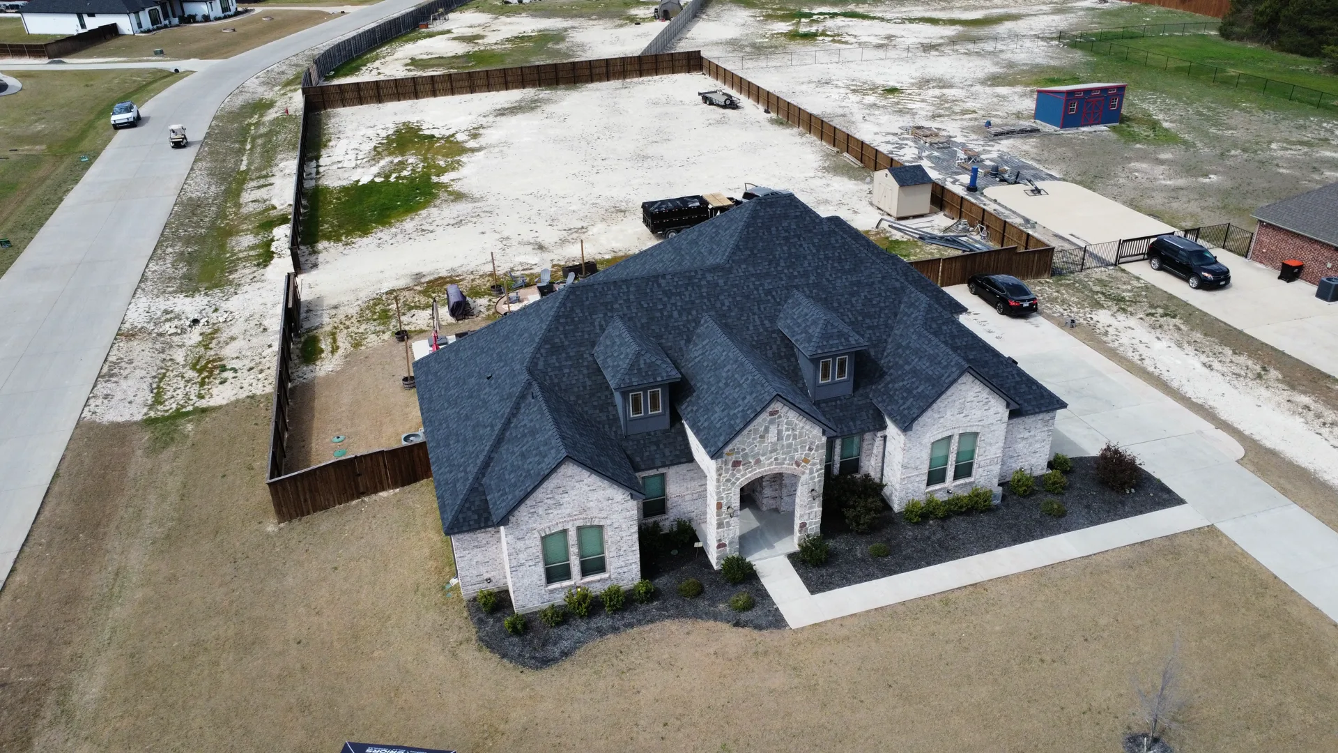 Storm-damaged roof replaced by KD Roofing in the DFW Metroplex — after